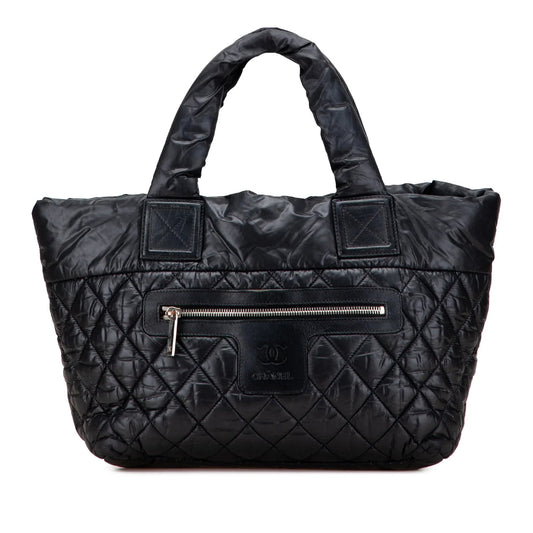 Black Chanel Small Quilted Nylon Coco Cocoon Tote