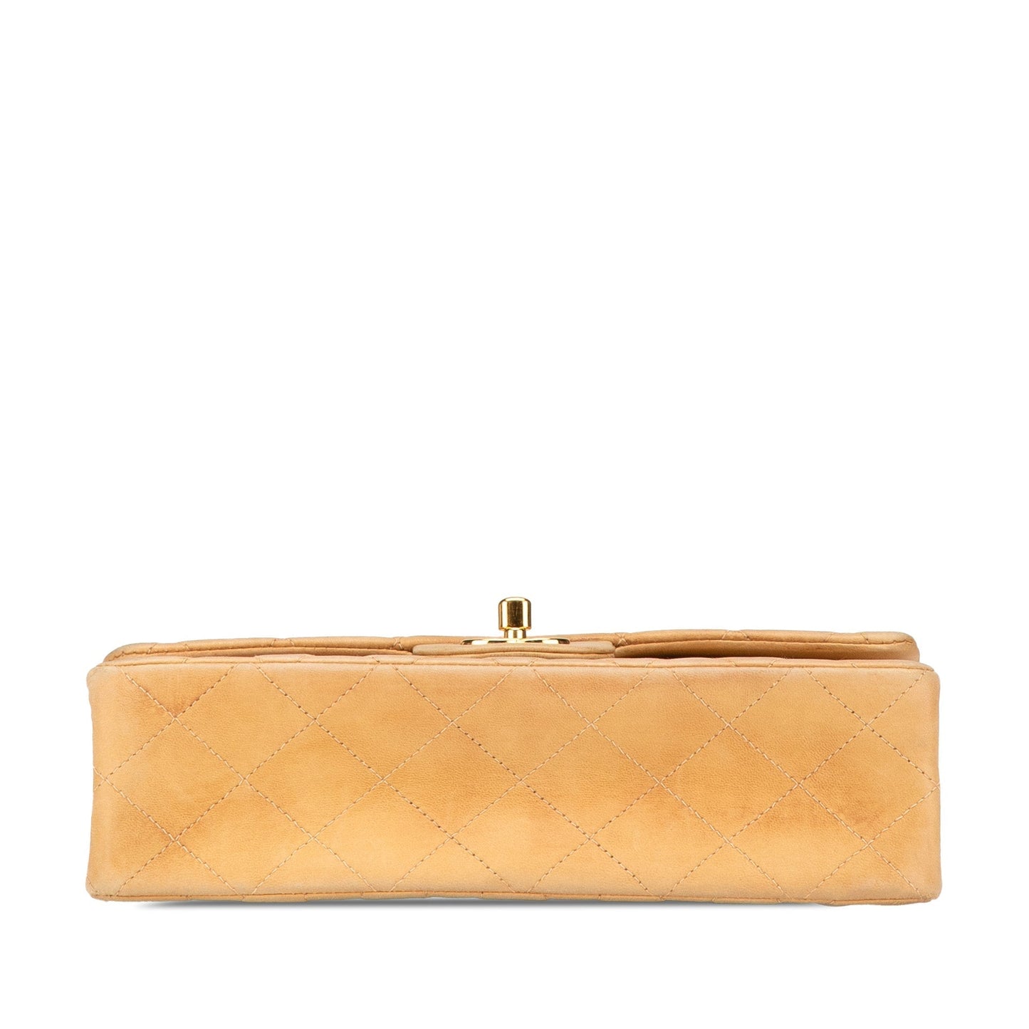 Brown Chanel Small Classic Lambskin Double Flap Shoulder Bag