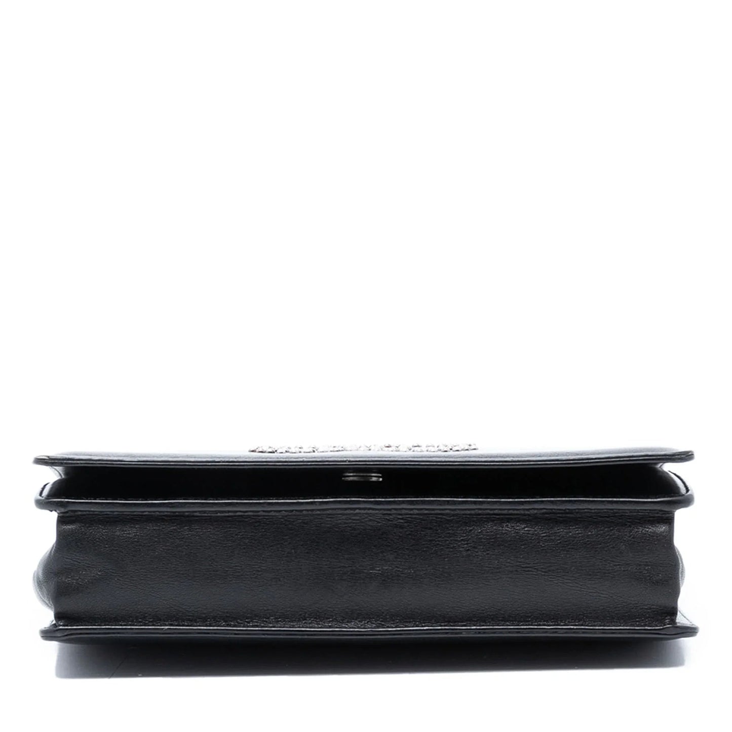 Black Chanel Studded Lambskin CC Wallet on Chain Crossbody Bag