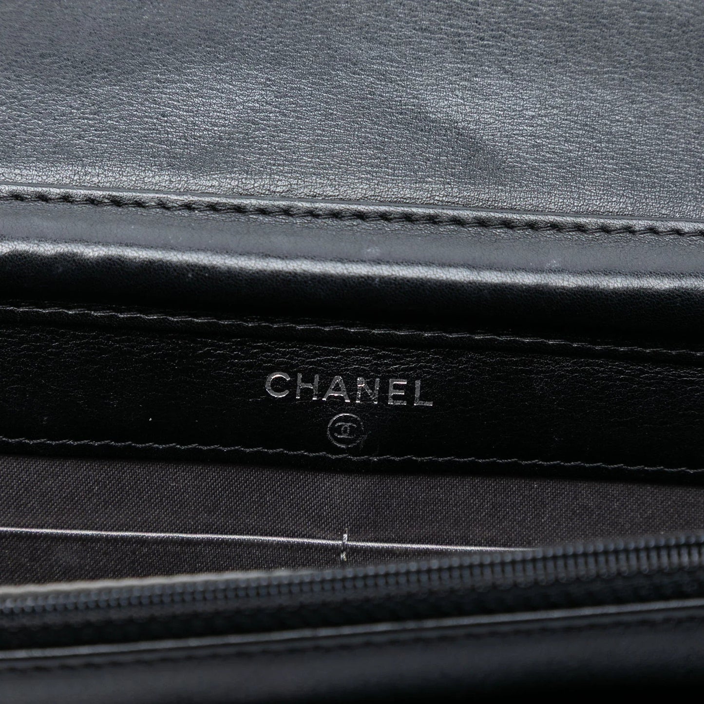 Black Chanel Studded Lambskin CC Wallet on Chain Crossbody Bag