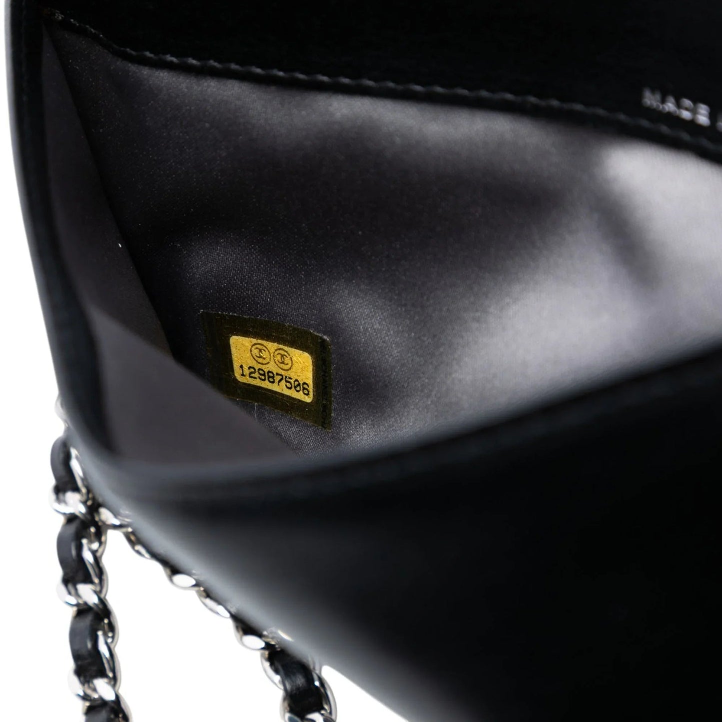 Black Chanel Studded Lambskin CC Wallet on Chain Crossbody Bag