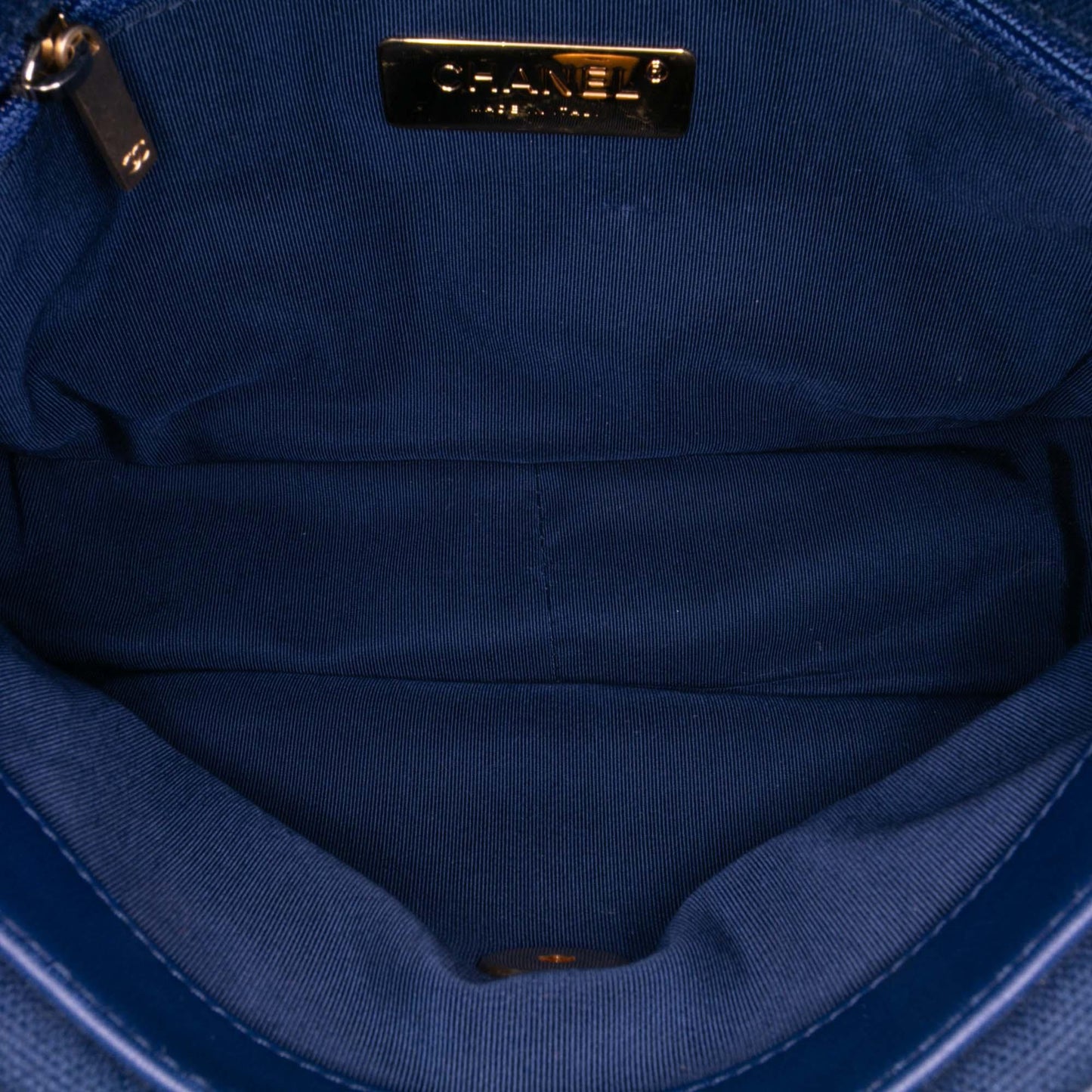 Blue Chanel Medium Canvas and Cotton 19 Flap Satchel