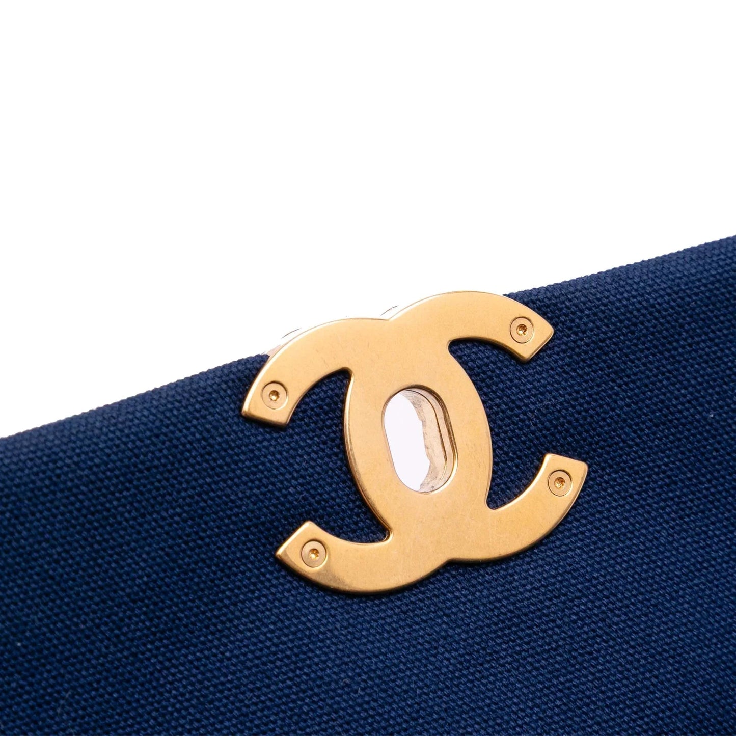 Blue Chanel Medium Canvas and Cotton 19 Flap Satchel