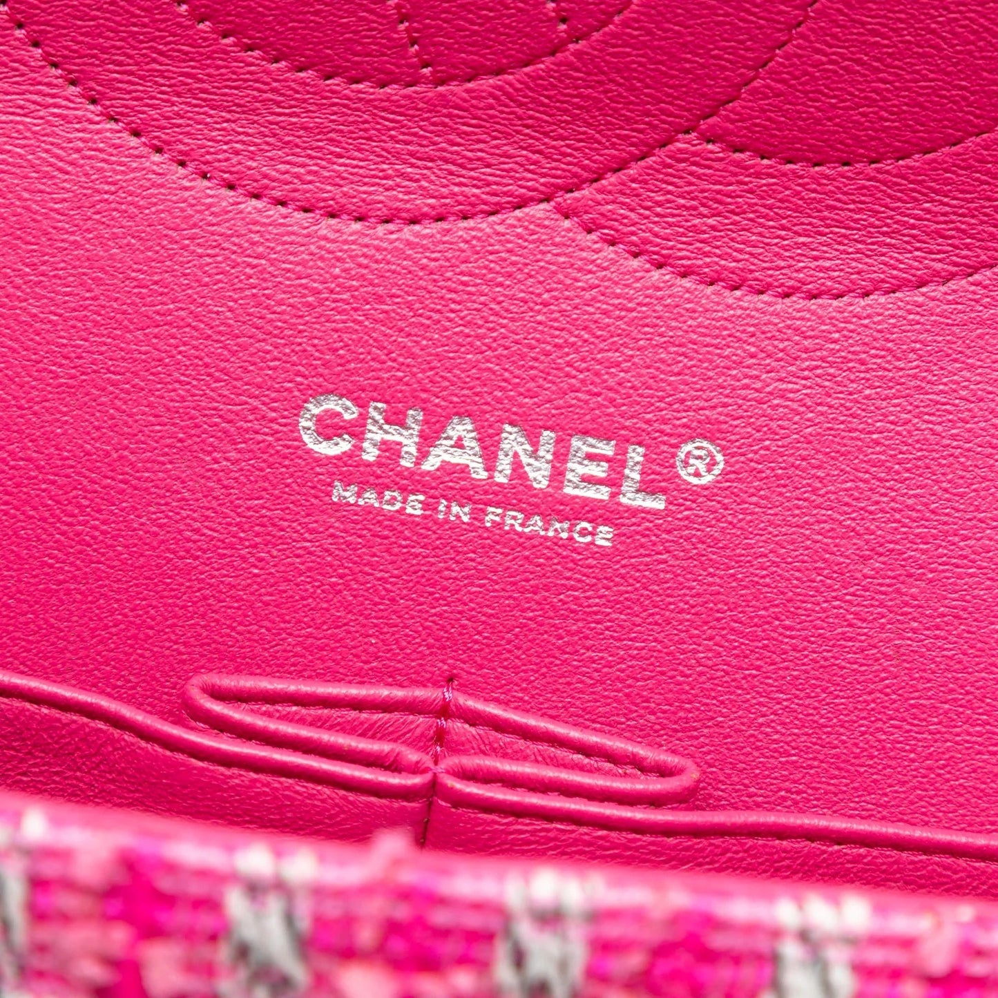 Pink Chanel Jumbo Classic Tweed Double Flap Shoulder Bag