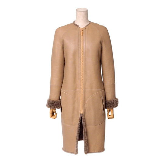 CELINE coat 2 8F88 lambskin Beige / brown Women 36