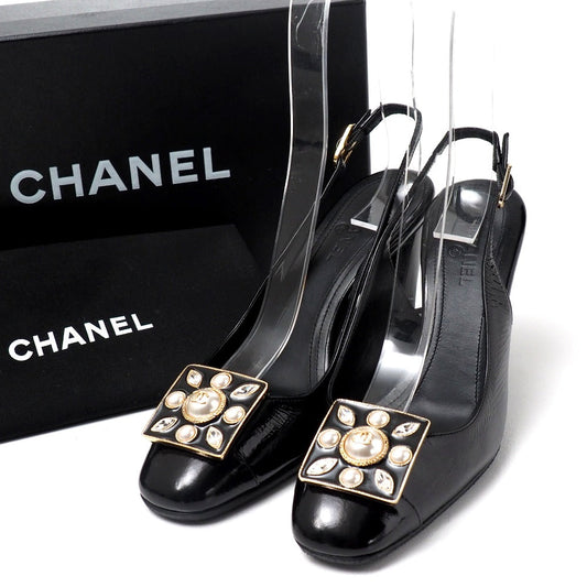 CHANEL pumps leather black 36 C