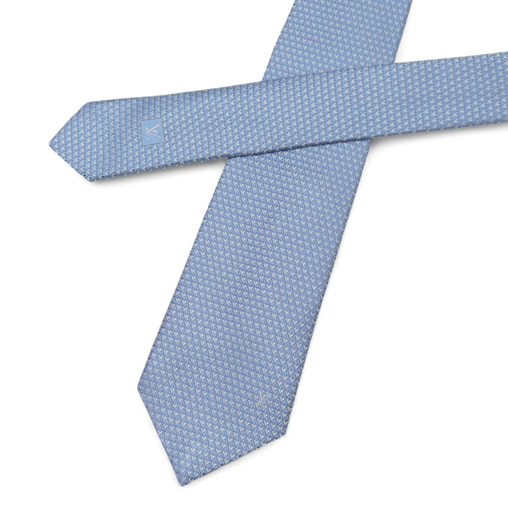 LOUIS VUITTON tie ダイヤモンドブイ 8CM 100% silk Light blue gray M71209