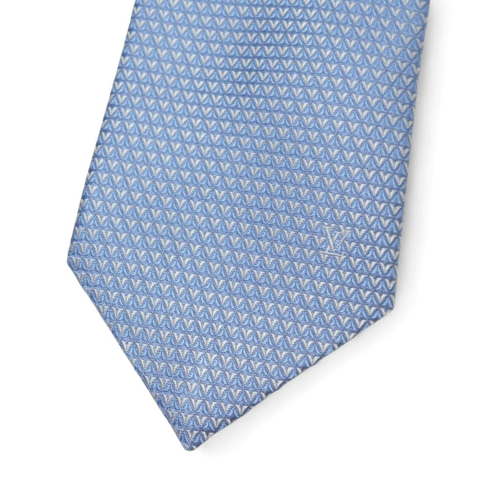 LOUIS VUITTON tie ダイヤモンドブイ 8CM 100% silk Light blue gray M71209