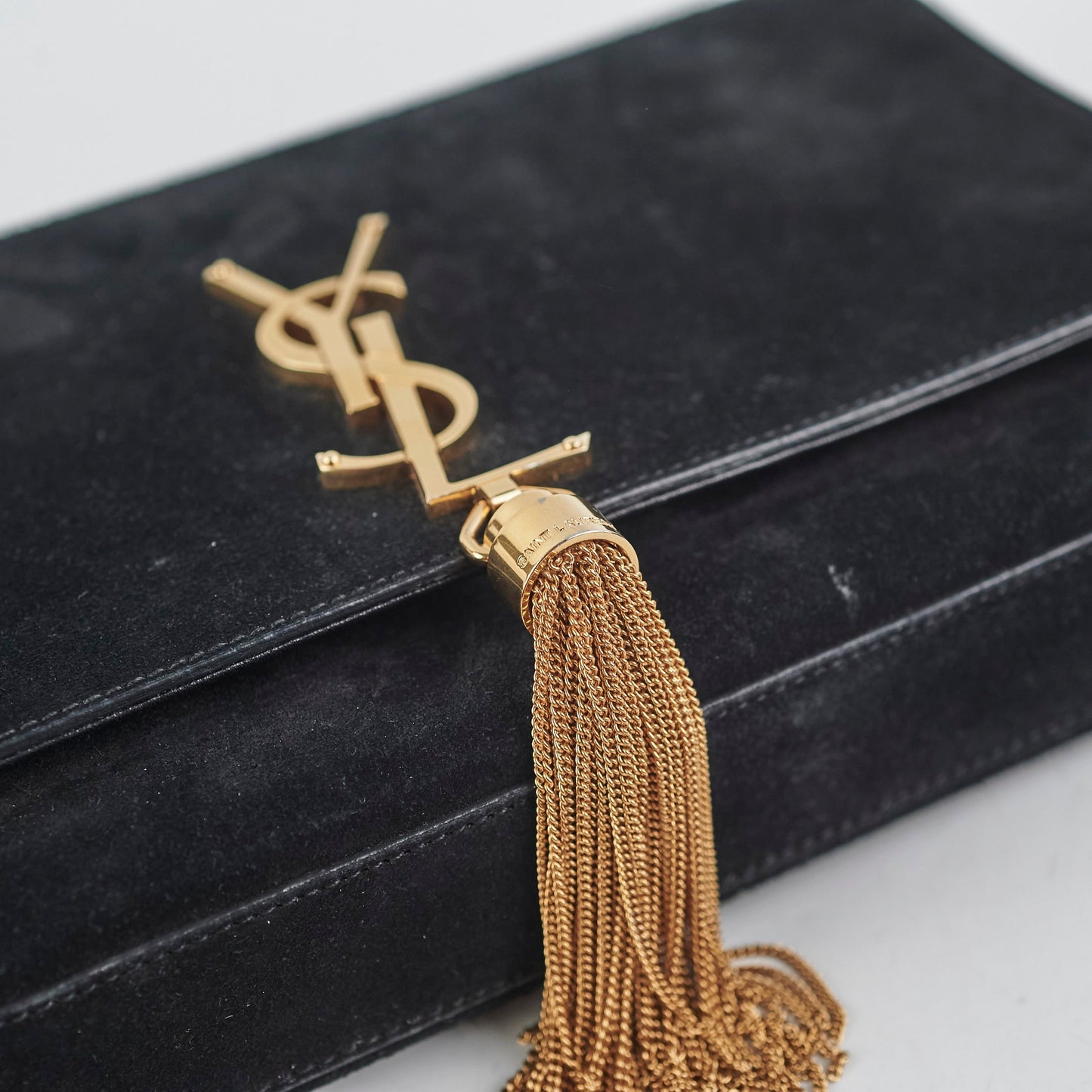 Saint Laurent Kate Medium Tassel Suede Black