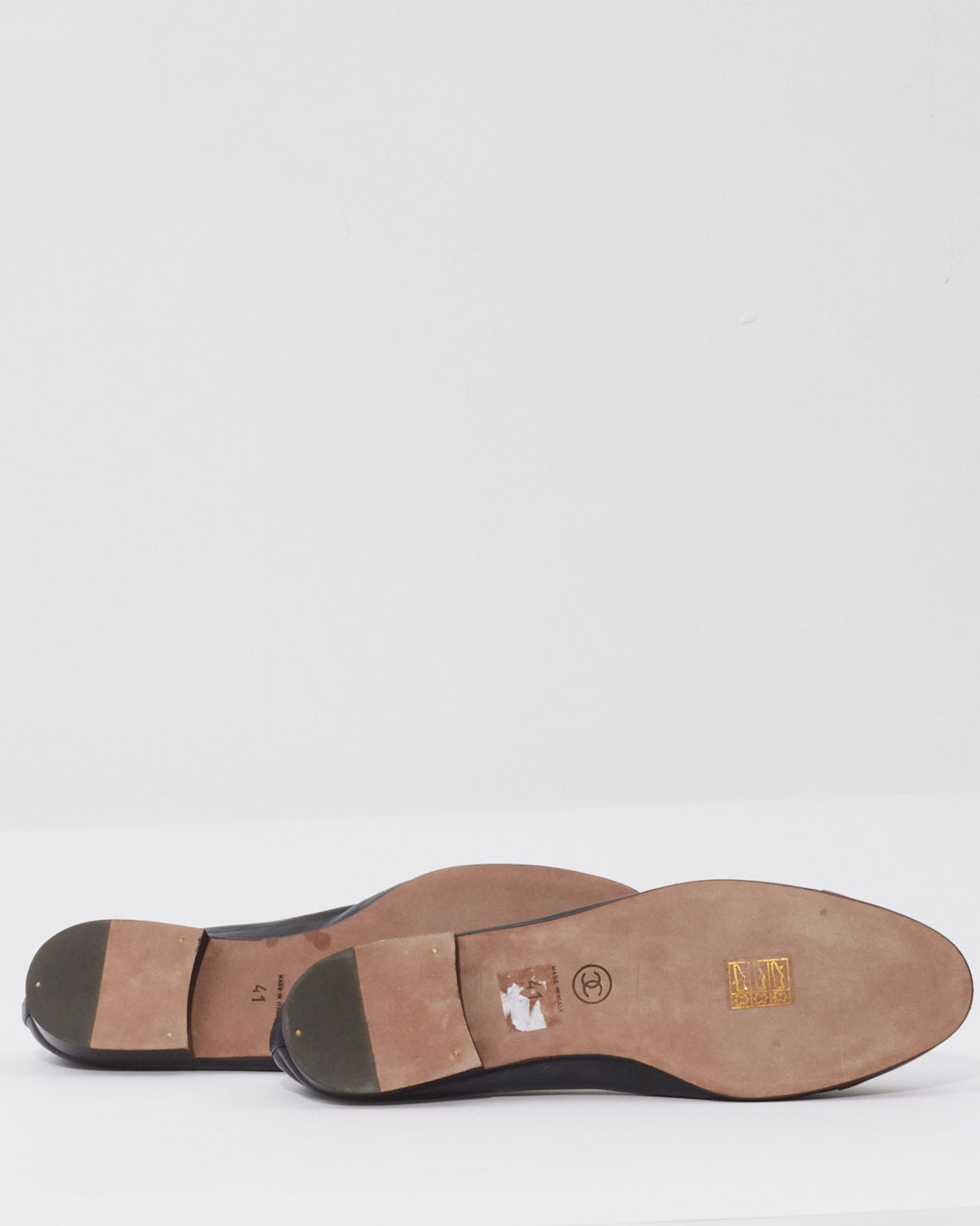 Chanel Black/Burgundy CC Ballerina Flats - 41