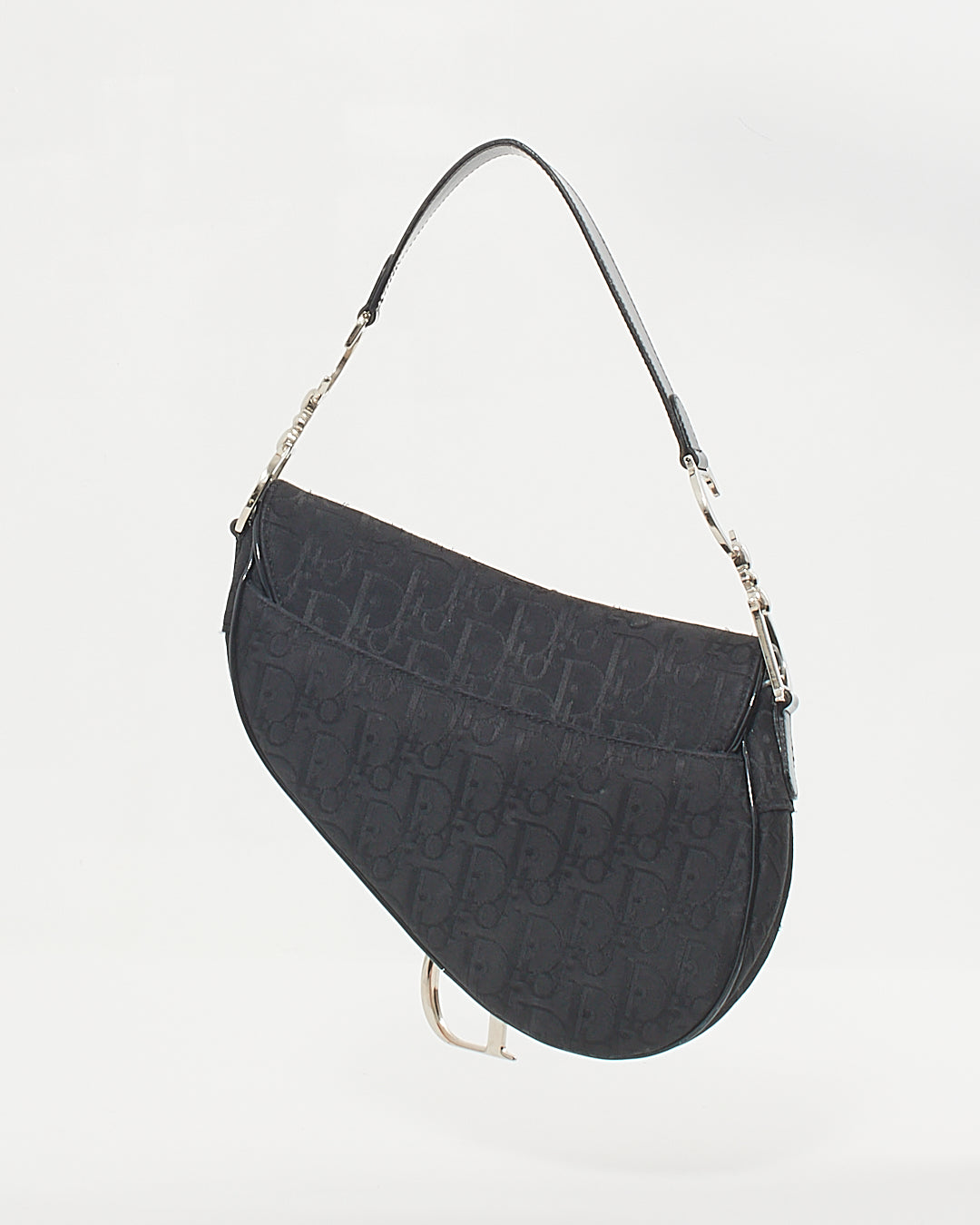 Dior   Black Canvas Oblique Saddle Bag