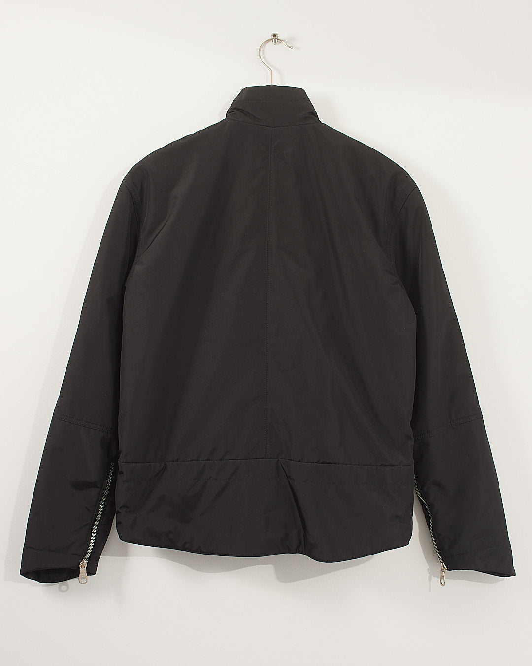 Chanel Black Nylon Logo Bomber Jacket - 44