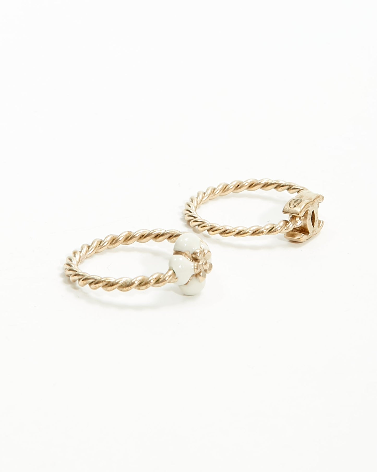 Chanel Antique CC Logo & Camelia 2 Ring Set