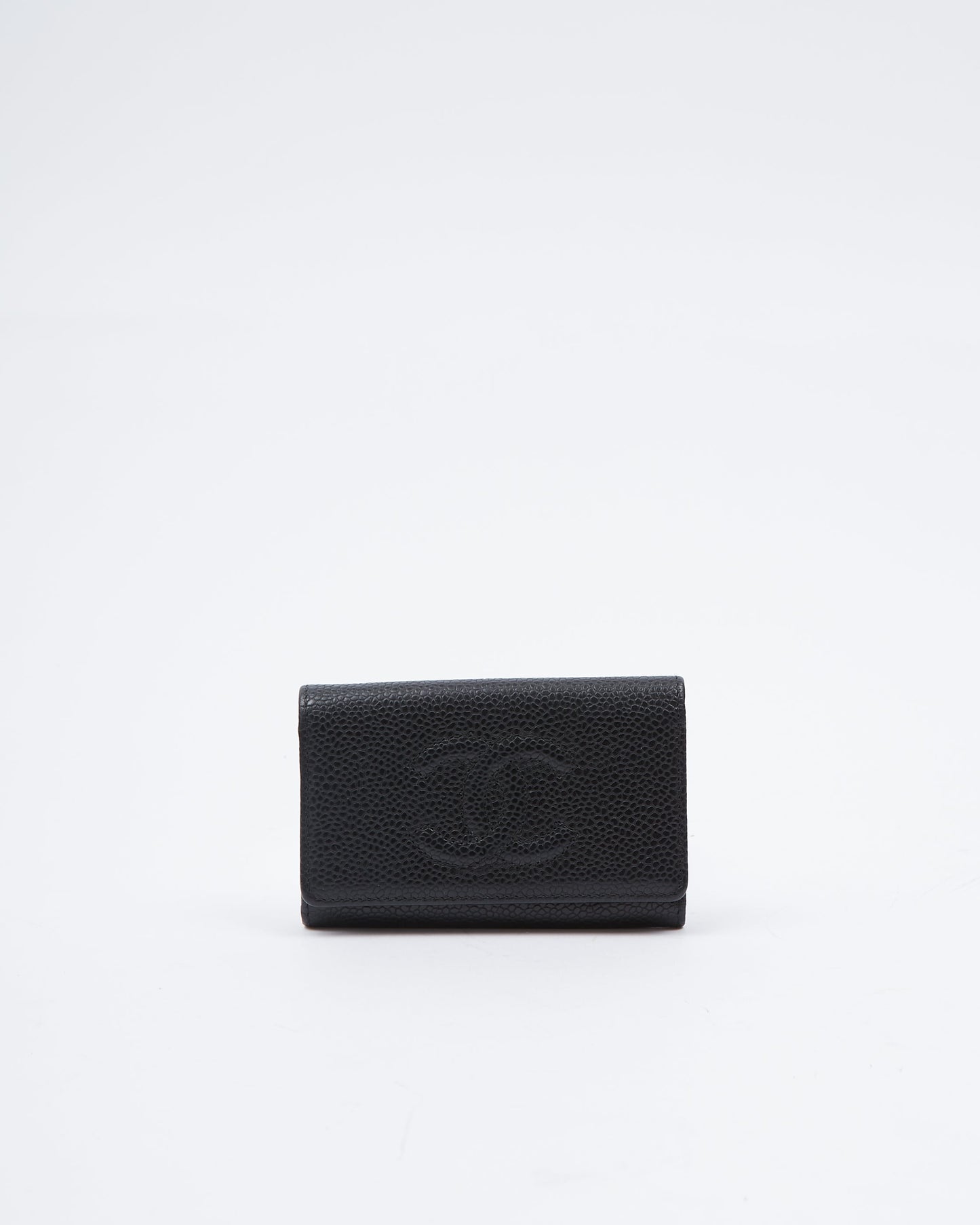 Chanel Black Caviar Timeless CC Interlocking Logo Key Holder