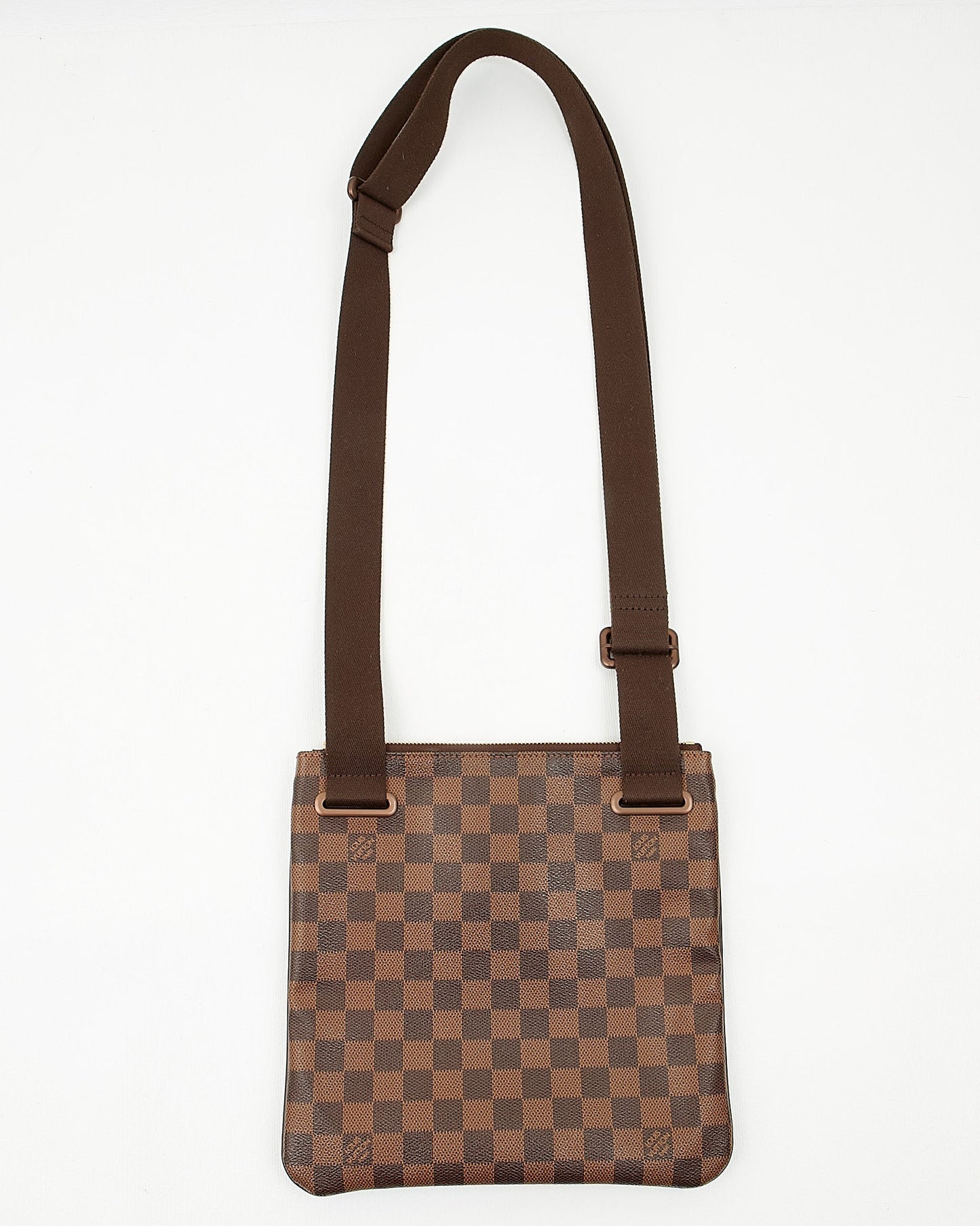 Louis Vuitton Damier Ebene Canvas Brooklyn Flat Pochette Crossbody Bag
