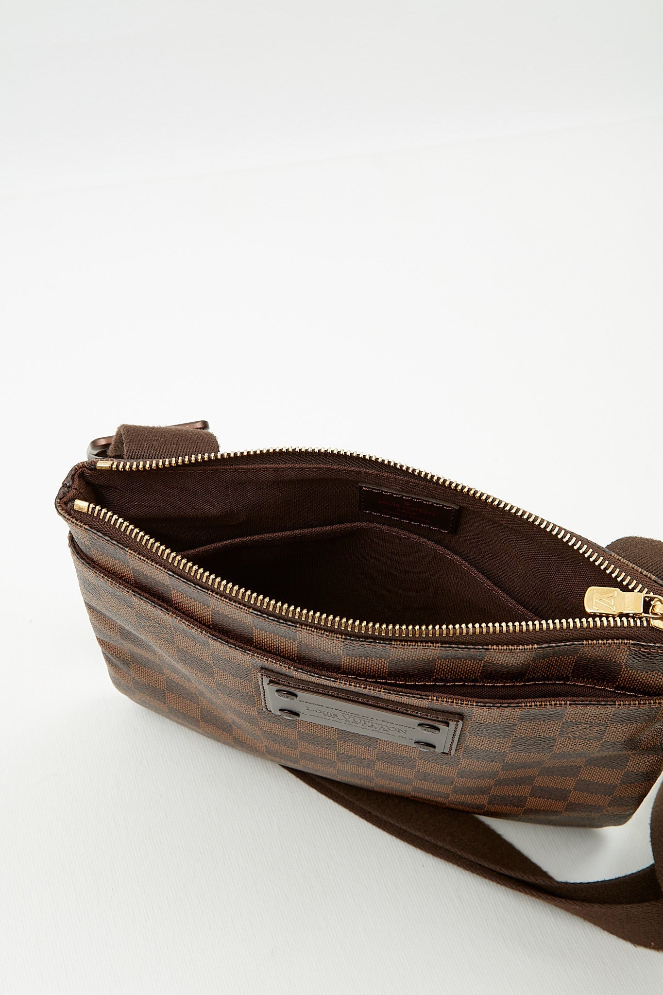 Louis Vuitton Damier Ebene Canvas Brooklyn Flat Pochette Crossbody Bag