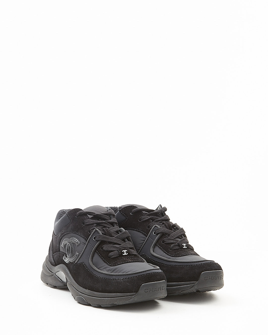 Chanel Black CC Interlocking Logo Sneakers - 35