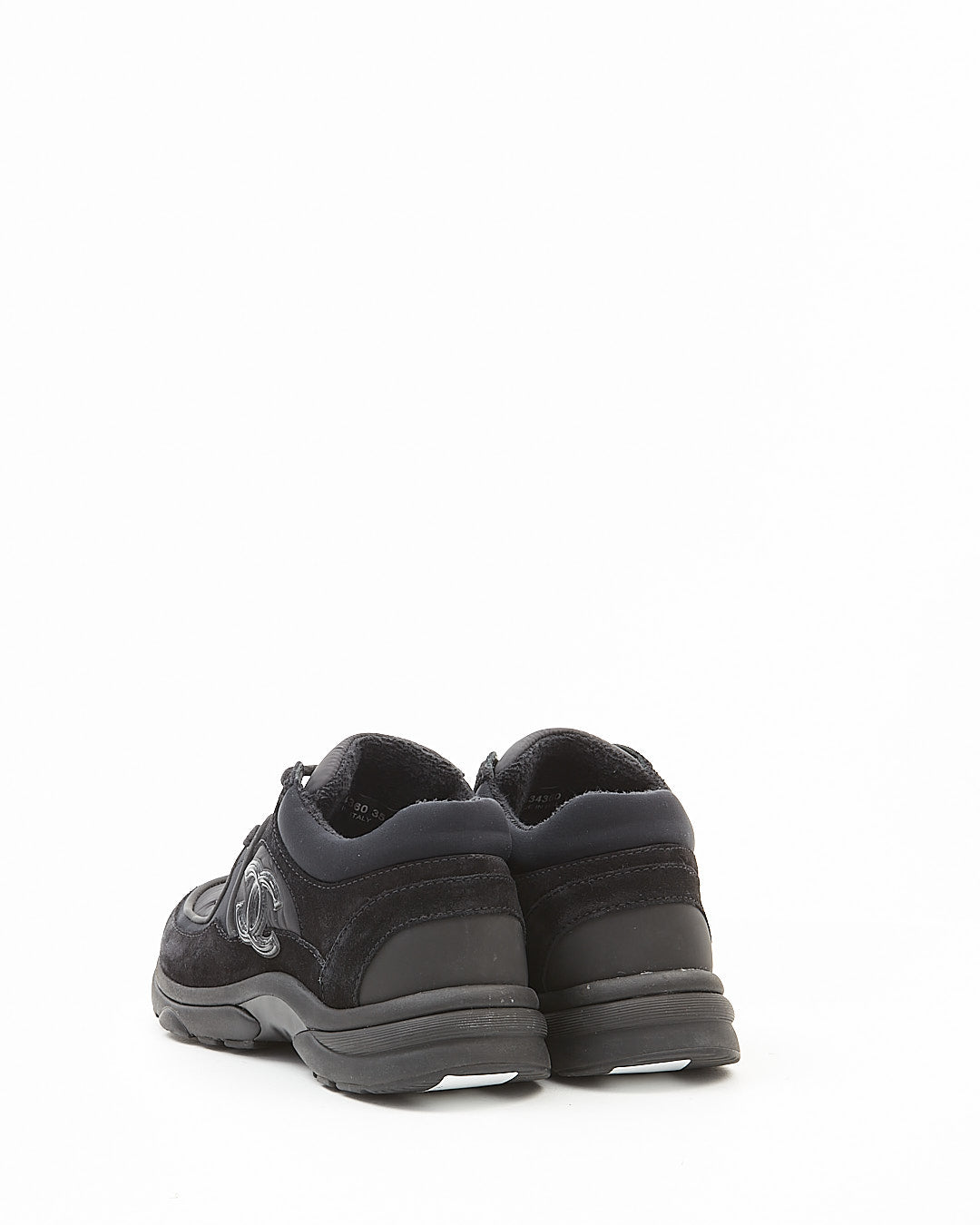 Chanel Black CC Interlocking Logo Sneakers - 35
