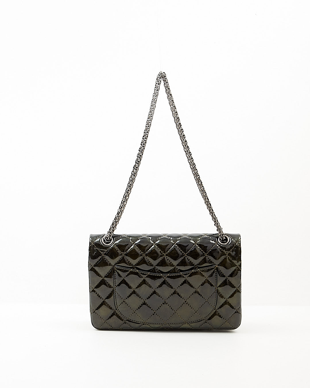 Chanel Black/Green Irridescent Patent Reissue 226 Double Flap Bag