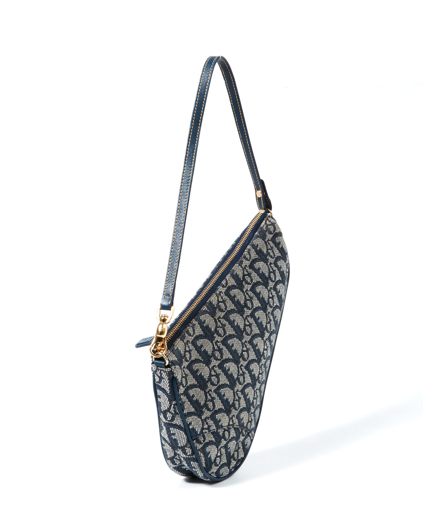 Dior   Navy Diorissimo Mini Saddle Pochette Shoulder Bag