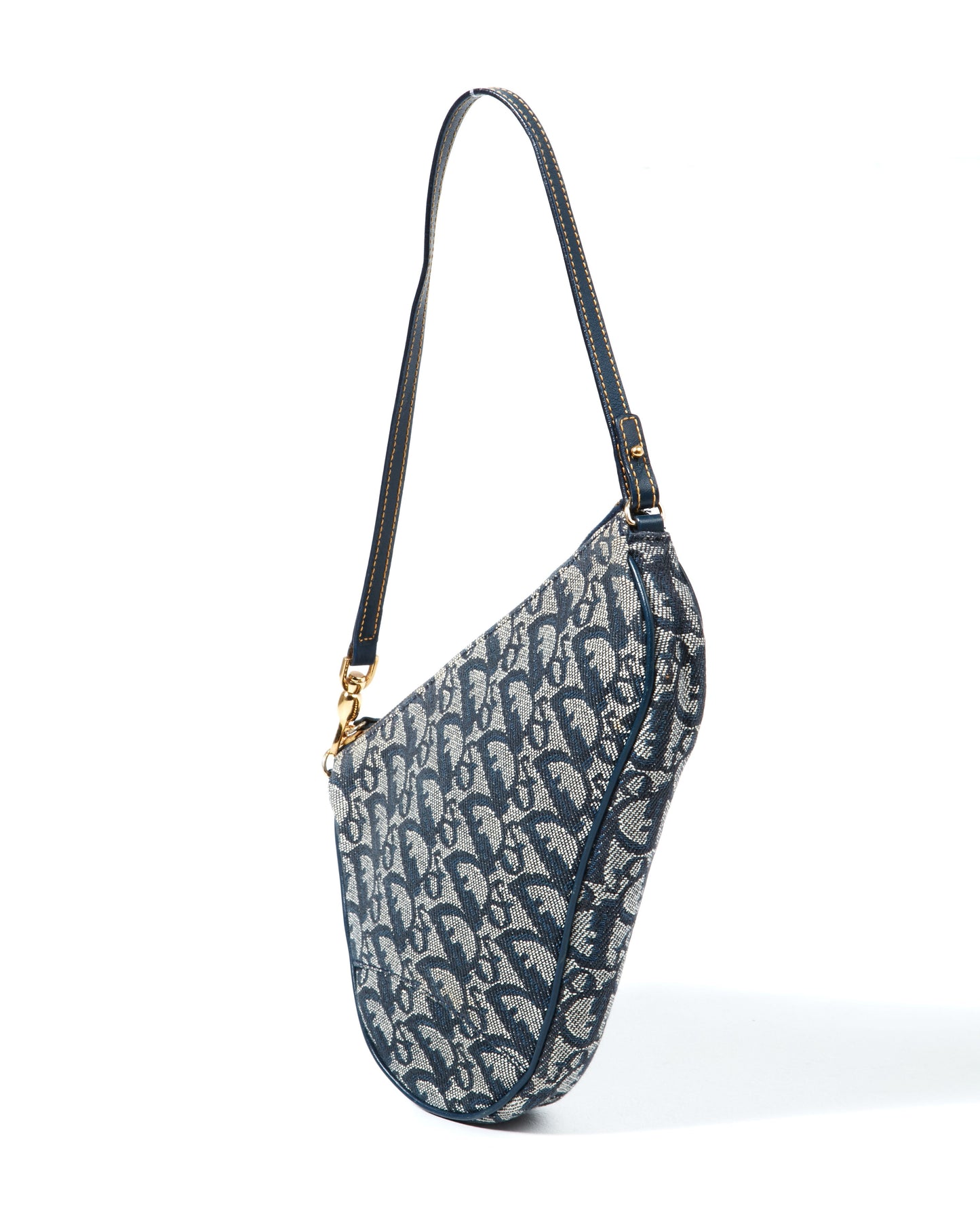 Dior   Navy Diorissimo Mini Saddle Pochette Shoulder Bag