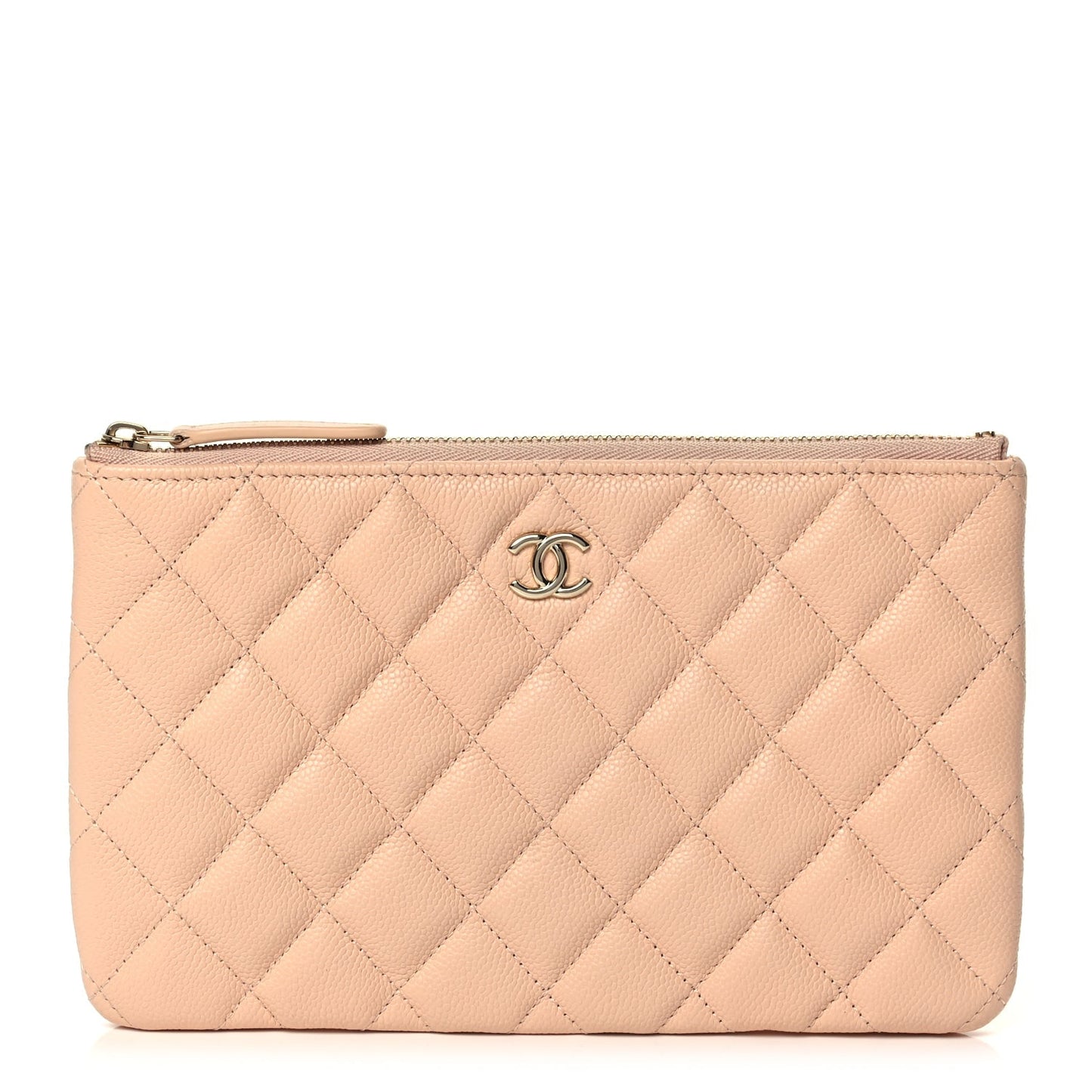 Chanel Caviar Quilted Cosmetic Case Beige