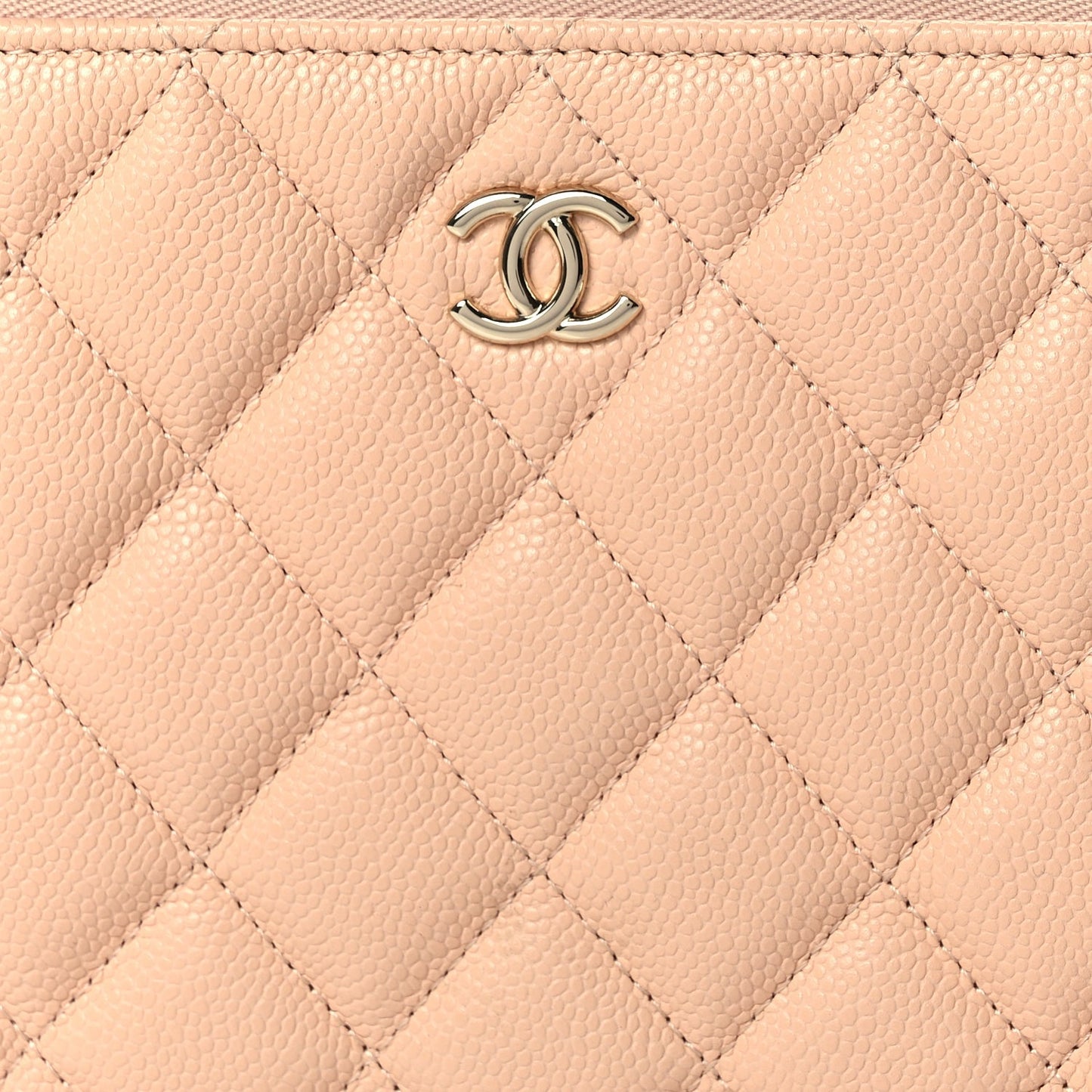 Chanel Caviar Quilted Cosmetic Case Beige