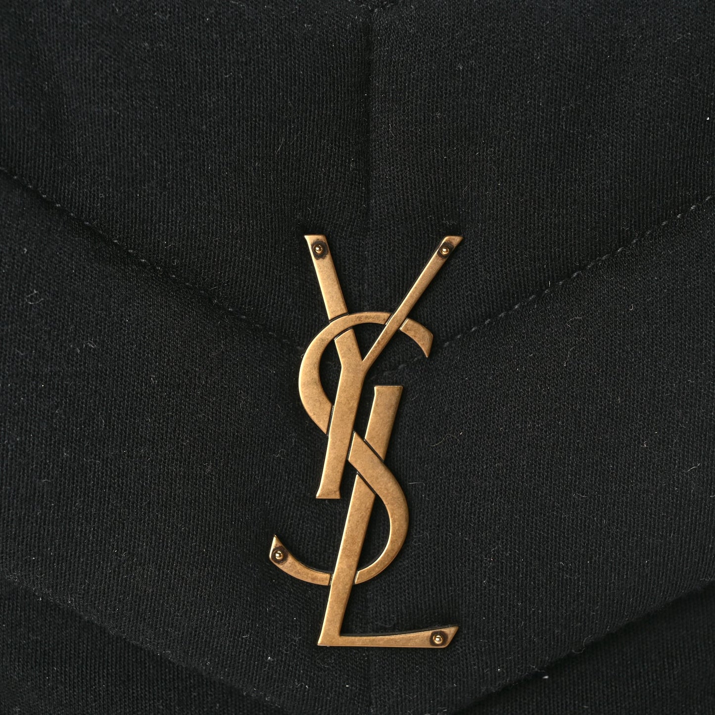Saint Laurent Wool Jersey Quilted Medium Loulou Puffer Monogram Chain Satchel Black