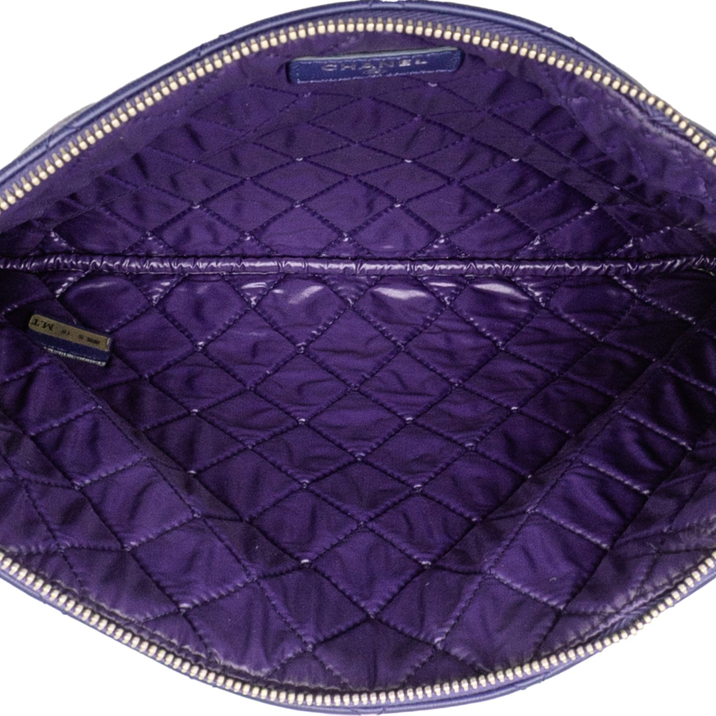 Violet Purple Chanel Medium CC Quilted Lambskin O Case Clutch