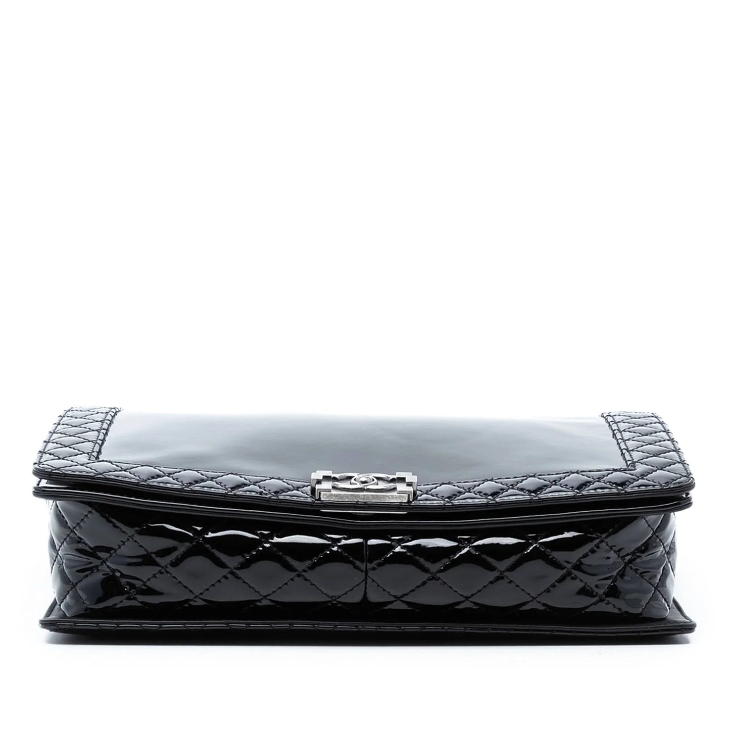 Black Chanel Extra Large Patent Boy Reverso Flap Crossbody Bag