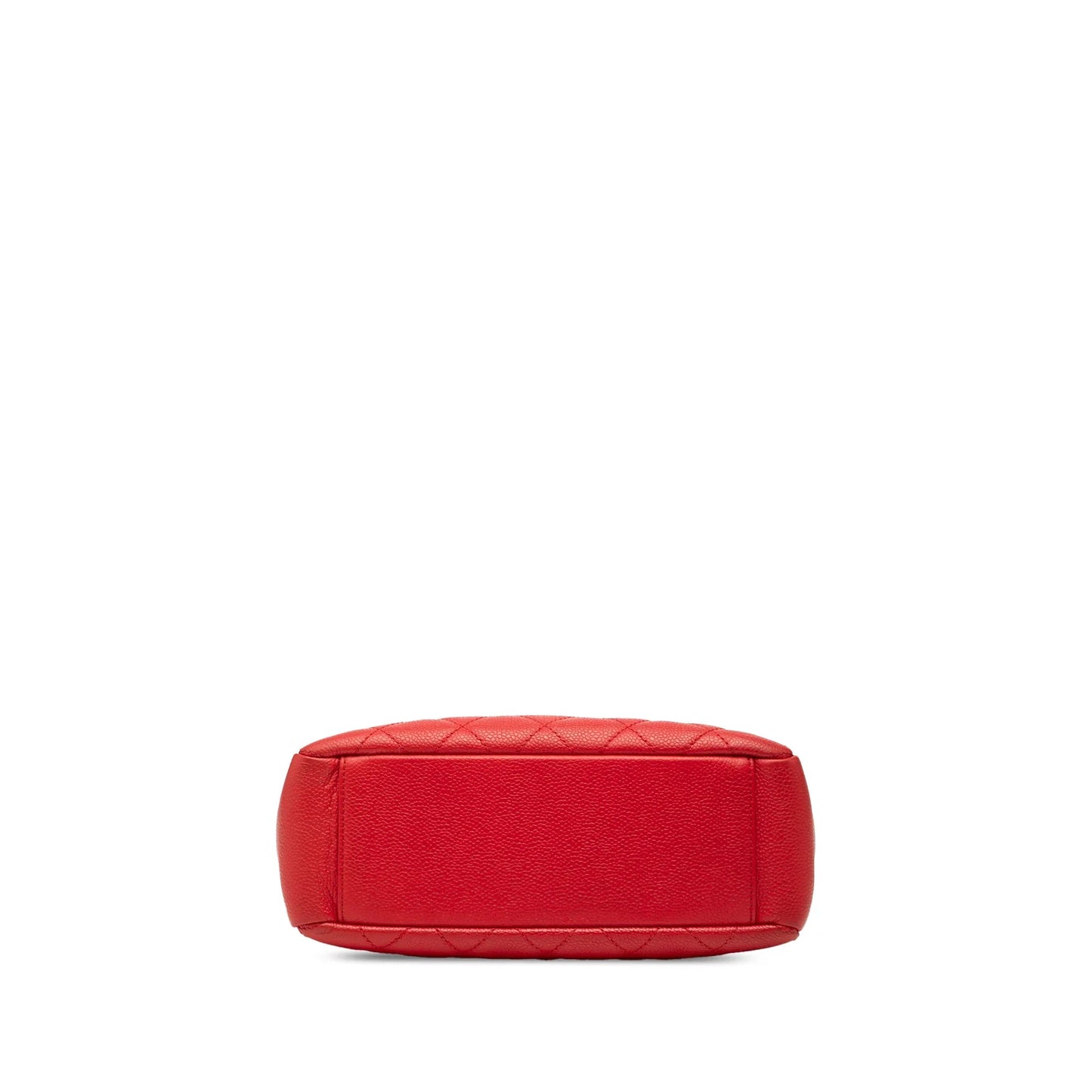 Red Chanel Caviar Petite Shopping Tote