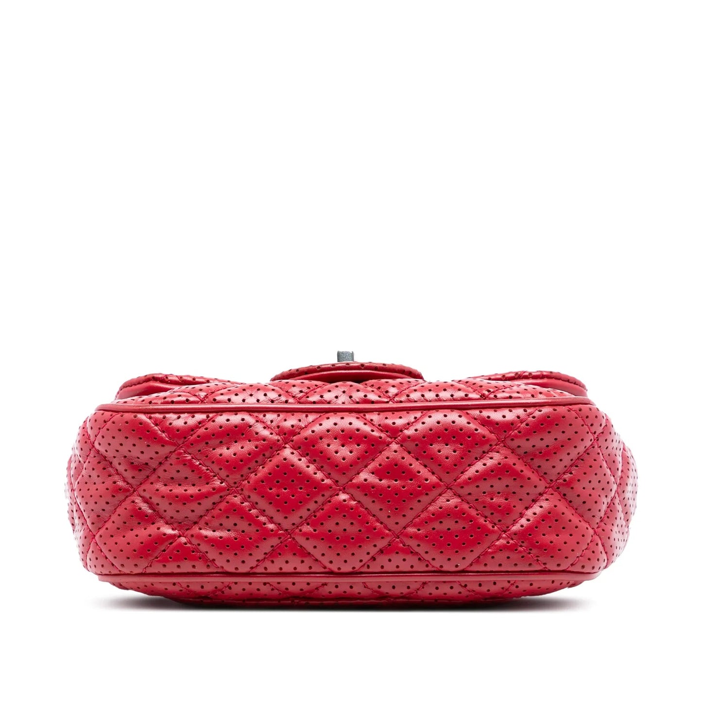 Red Chanel Mini Perforated Lambskin Punch Flap Crossbody Bag
