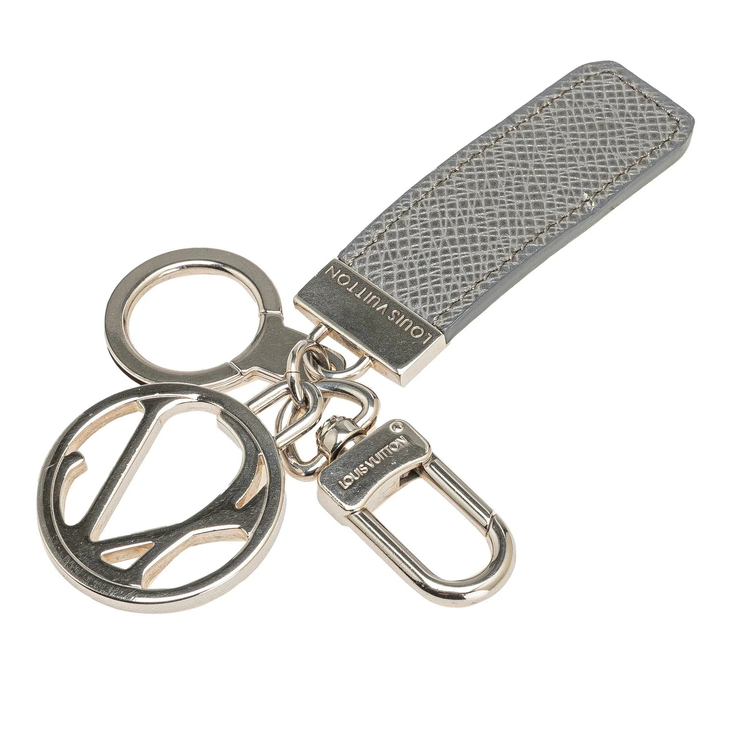 Gray Louis Vuitton Taiga Club Bag Charm and Key Holder