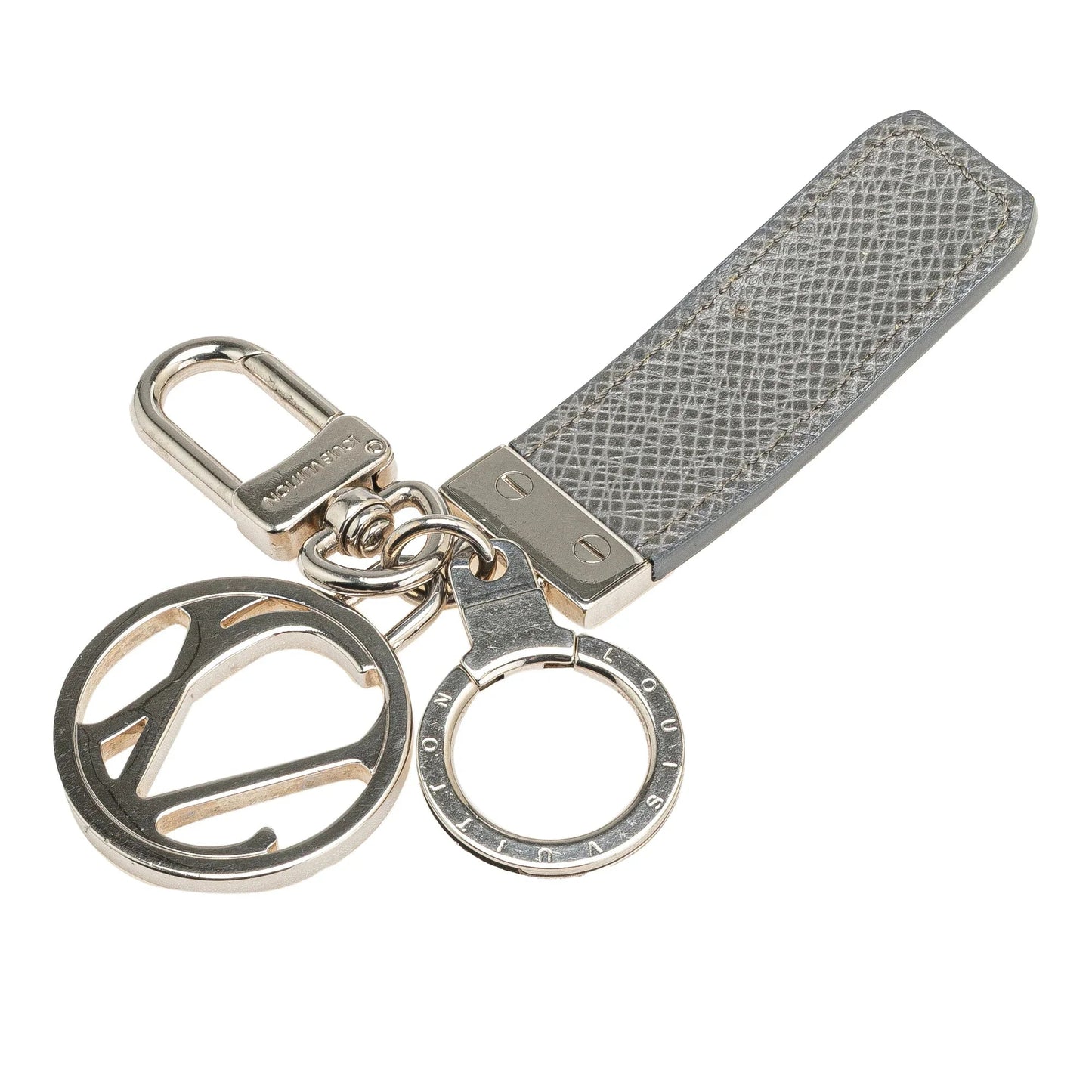 Gray Louis Vuitton Taiga Club Bag Charm and Key Holder