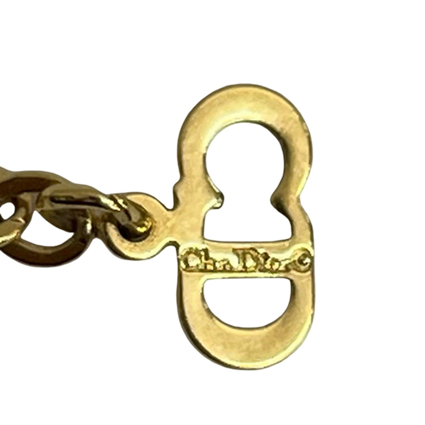 Gold Dior Gold Plated CD Logo Pendant Necklace