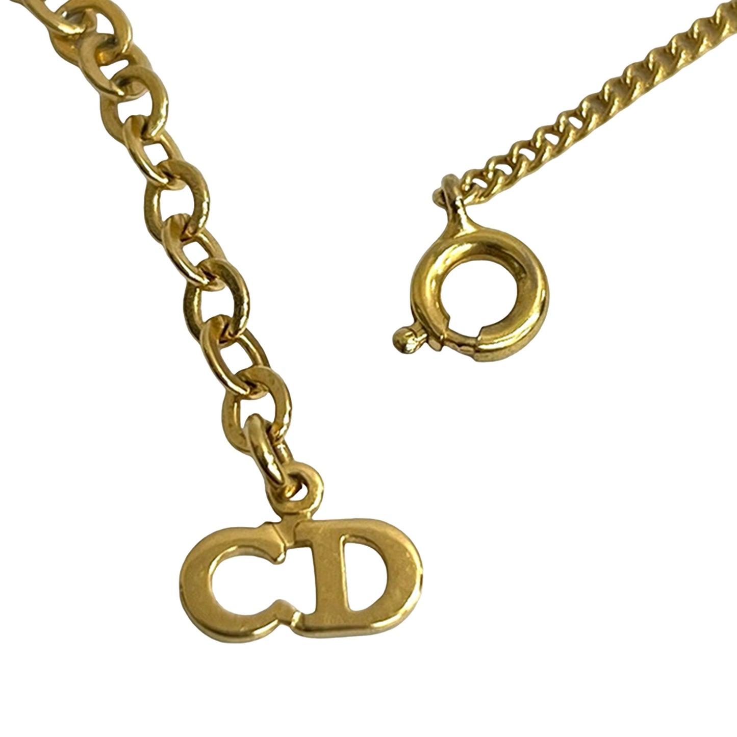 Gold Dior Gold Plated CD Logo Pendant Necklace