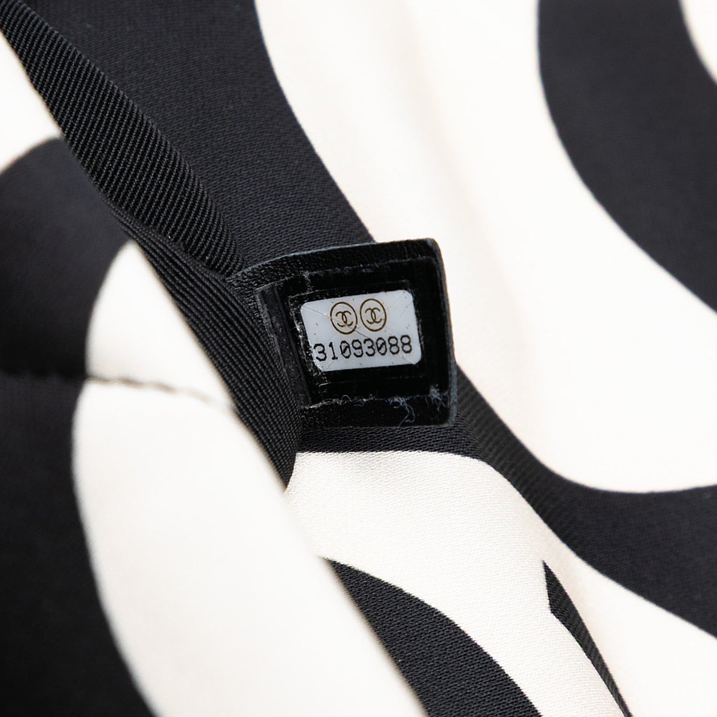 White & Black Chanel Medium Printed Silk 19 Flap Satchel