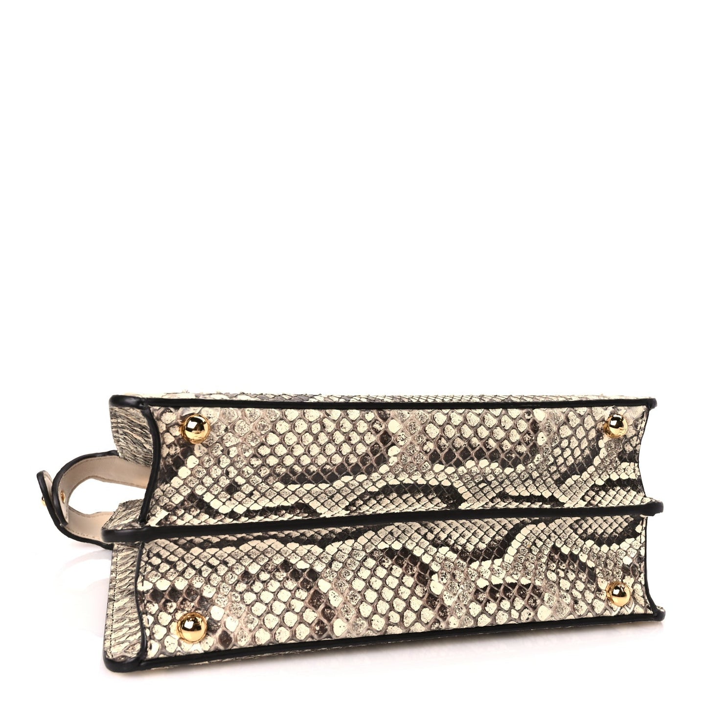 Fendi Snakeskin Shiny Nappa Small Peekaboo I SEE U Beige