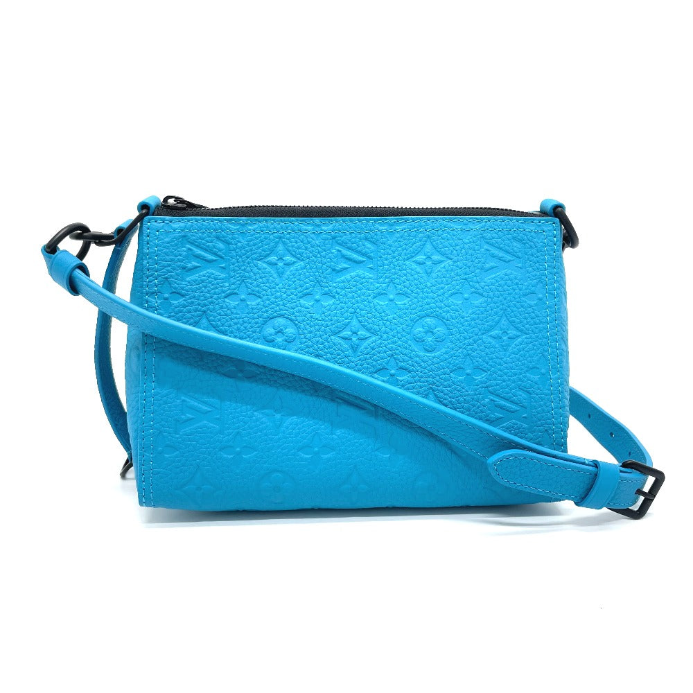 LOUIS VUITTON Shoulder Bag M55925 Monogram Ann Platt Leather blue Monogram Ann Platt Triangle Messenger