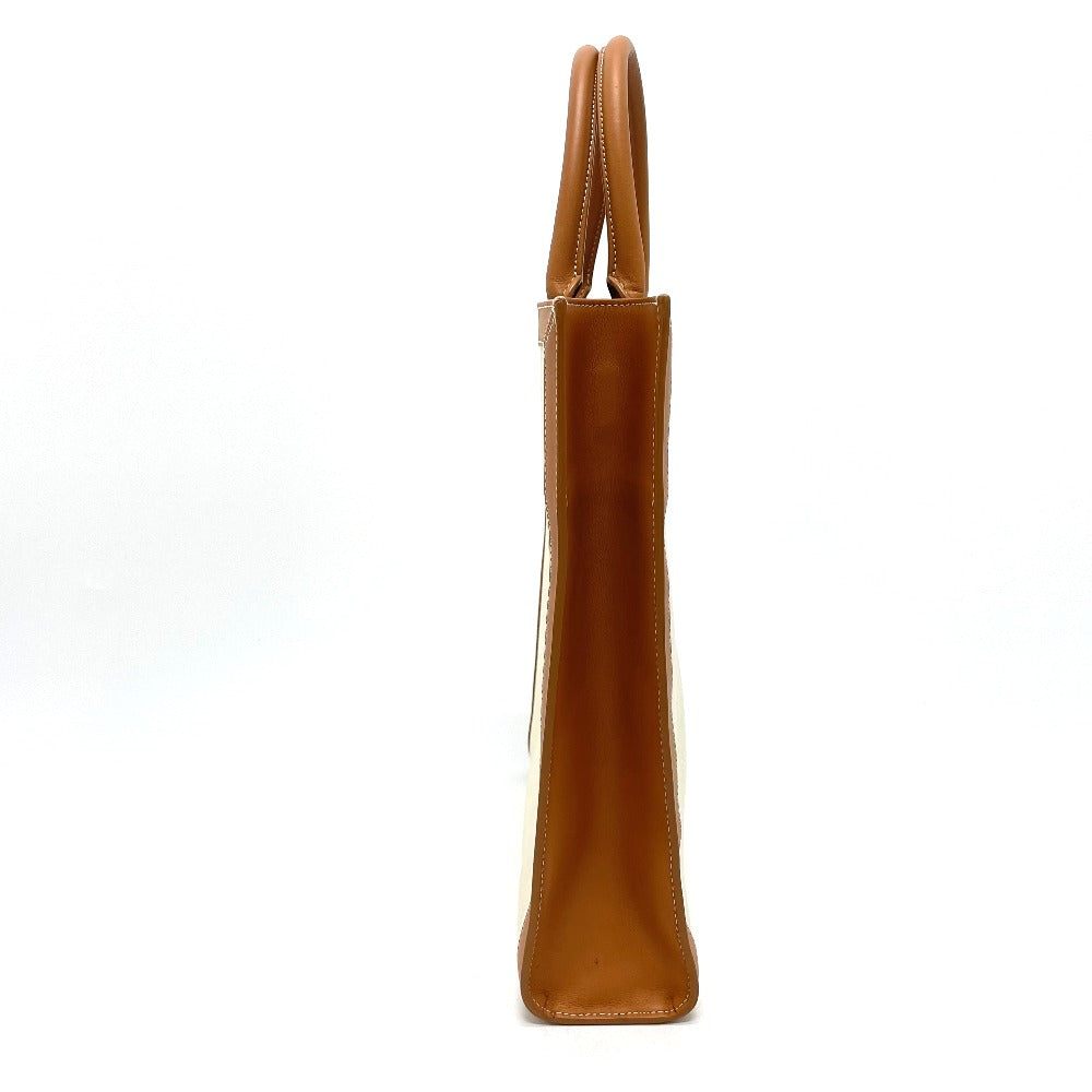 CELINE Shoulder Bag 192082BNZ.02NT Leather / canvas Natural x tongue Bar Tikal Hippo Small Women