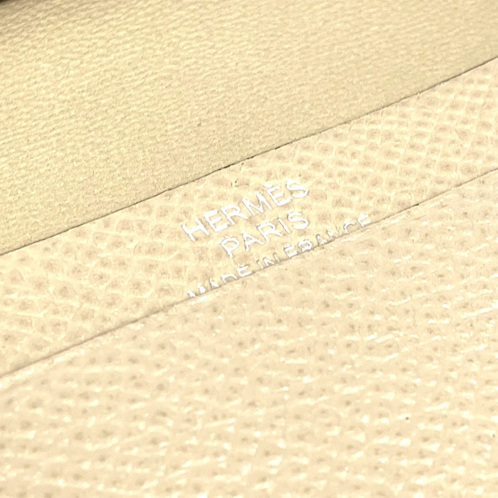 HERMES Card Case Epsom beige Two fold Bean mini unisex(Unisex)  d