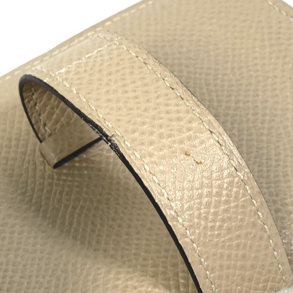 HERMES Card Case Epsom beige Two fold Bean mini unisex(Unisex)  d