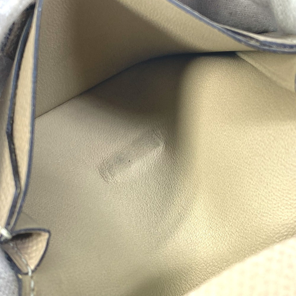 HERMES Card Case Epsom beige Two fold Bean mini unisex(Unisex)  d