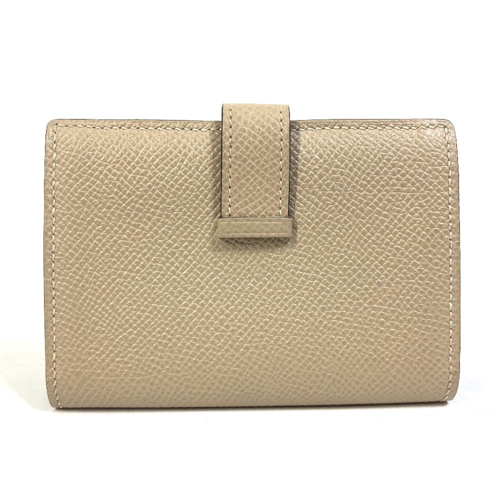 HERMES Card Case Epsom beige Two fold Bean mini unisex(Unisex)  d