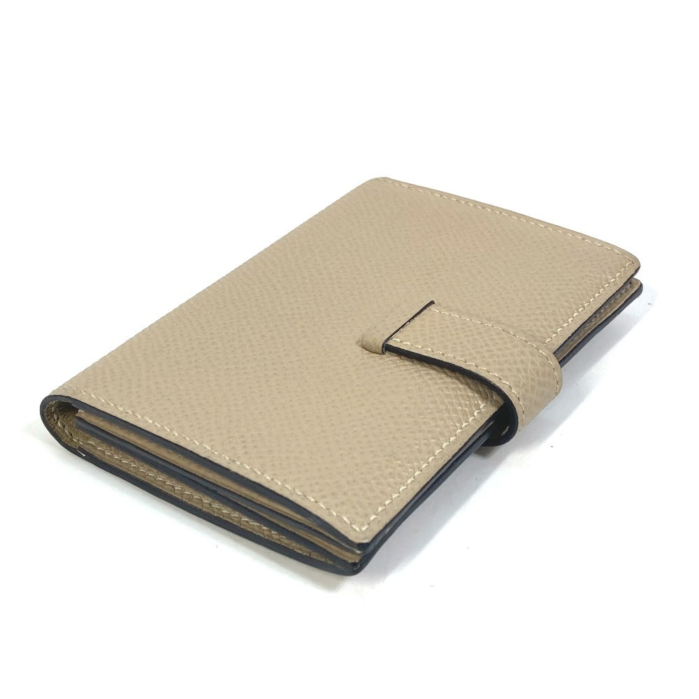 HERMES Card Case Epsom beige Two fold Bean mini unisex(Unisex)  d