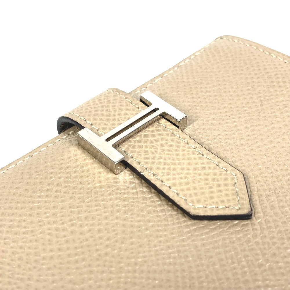 HERMES Card Case Epsom beige Two fold Bean mini unisex(Unisex)  d