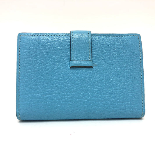 HERMES Card Case Shave Luco Romandel blue bearn mini compact Women  d