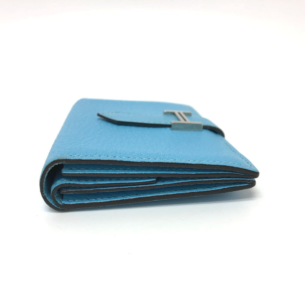 HERMES Card Case Shave Luco Romandel blue bearn mini compact Women  d