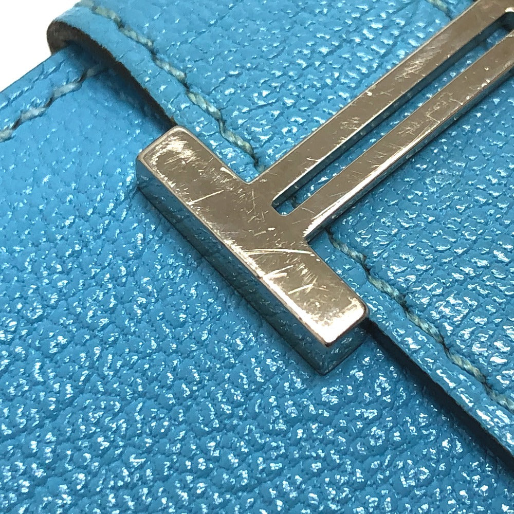 HERMES Card Case Shave Luco Romandel blue bearn mini compact Women  d