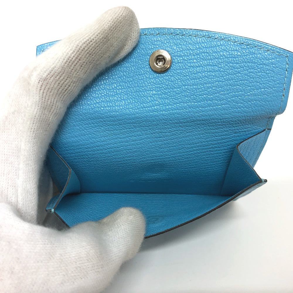 HERMES Card Case Shave Luco Romandel blue bearn mini compact Women  d